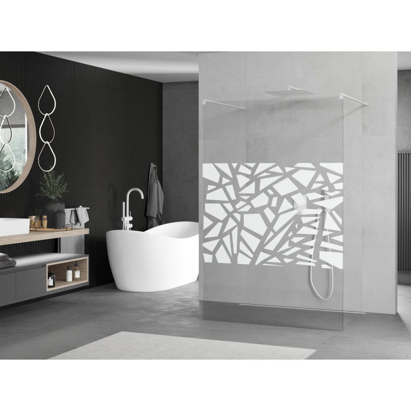 Mexen Kioto freestanding shower panel 120 x 200 cm, white pattern 8 mm, white - 800-120-002-20-85