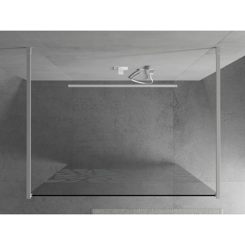 Mexen Kioto freestanding shower screen 130 x 200 cm, white pattern 8 mm, white - 800-130-002-20-85