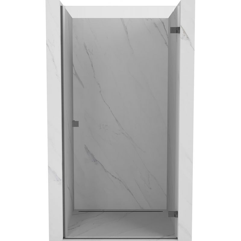 Mexen Lunar-B right hinged shower door 80 cm, transparent, brushed gun gray - 832-080-000-66-00-P