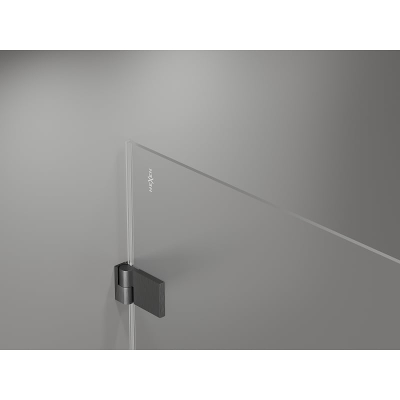 Mexen Lunar-B 100 cm Right Hinged Shower Door, Transparent, Brushed Gun Grey - 832-100-000-66-00-P