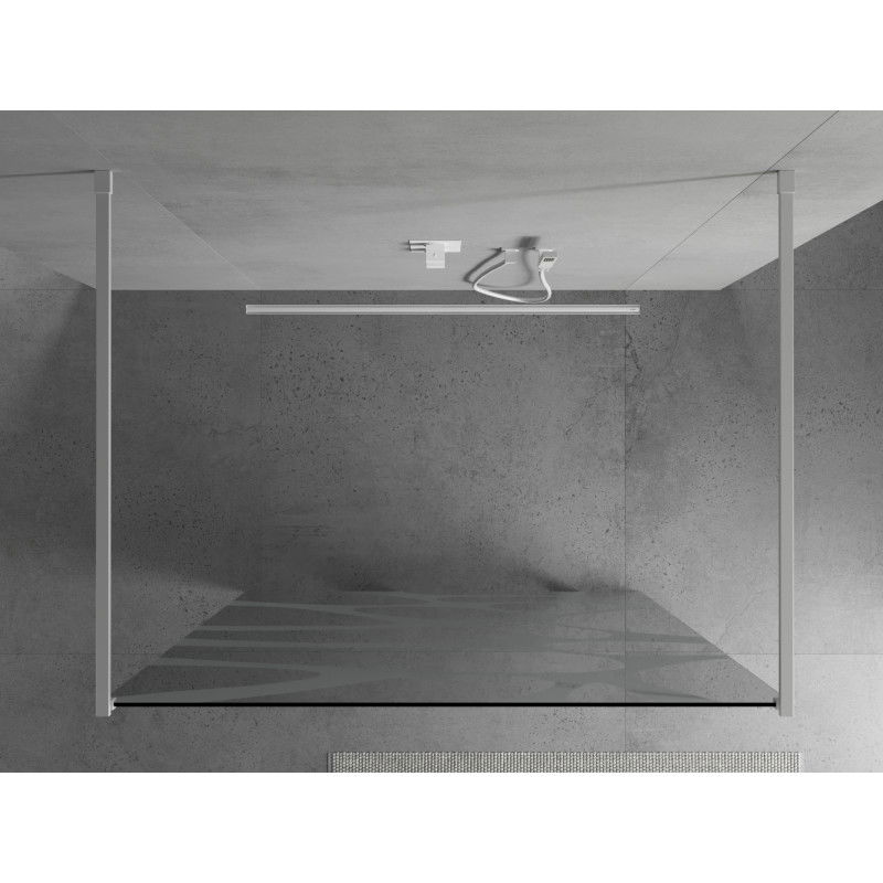 Mexen Kioto freestanding shower wall 140 x 200 cm, white wave 8 mm, white - 800-140-002-20-97