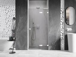 Mexen Lunar L shower door swing right 120 cm, transparent, white - 834L-120-000-20-00-P