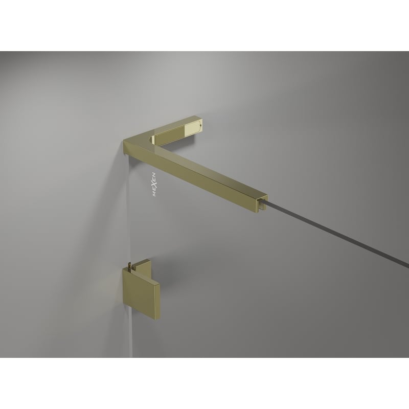Mexen Lunar L right hinged shower door 95 cm, transparent, gold - 834L-095-000-50-00-P