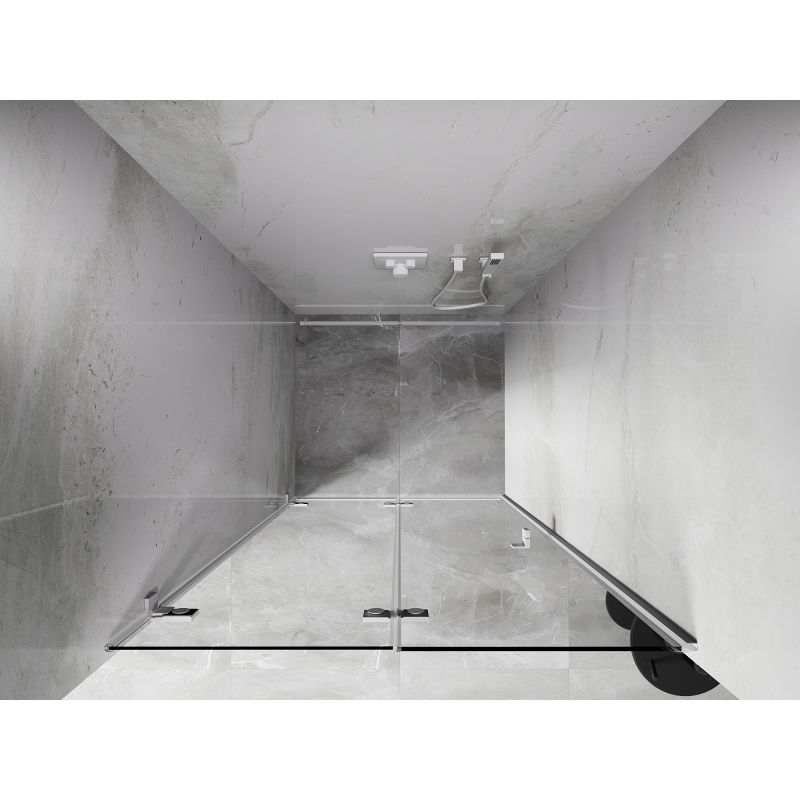 Mexen Lunar-F folding shower door left 85 cm, transparent, white - 836-085-000-20-00-L