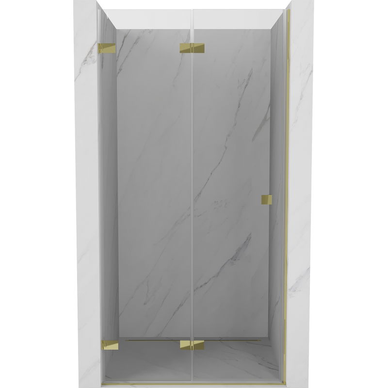 Mexen Lunar-F folding shower door left 75 cm, transparent, gold - 836-075-000-50-00-L