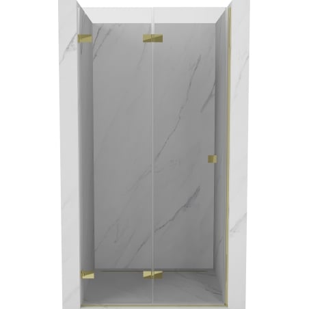 Mexen Lunar-F folding shower door left 95 cm, transparent, gold - 836-095-000-50-00-L