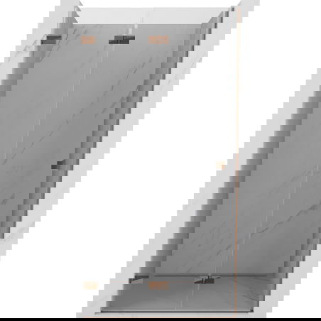 Mexen Lunar-F folding shower door left 65 cm, transparent, pink gold - 836-065-000-60-00-L