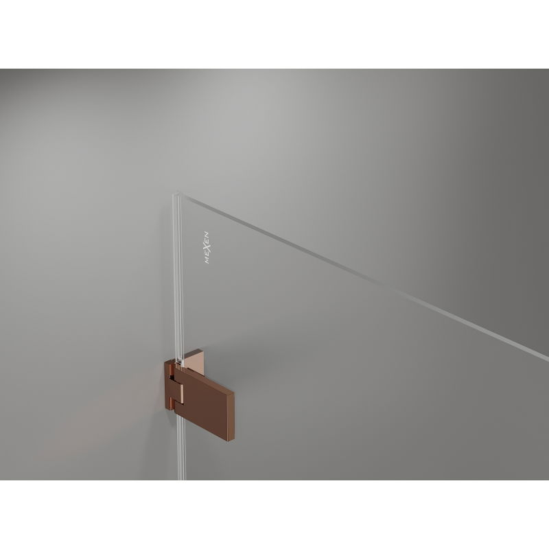 Mexen Lunar-F folding shower door left 65 cm, transparent, pink gold - 836-065-000-60-00-L