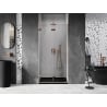 Mexen Lunar-F 70 cm Left Folding Shower Door, Transparent, Rose Gold - 836-070-000-60-00-L
