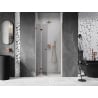 Mexen Lunar-F 70 cm Left Folding Shower Door, Transparent, Rose Gold - 836-070-000-60-00-L