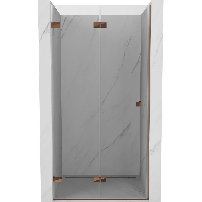 Mexen Lunar-F Folding Shower Door Left 75 cm, Transparent, Rose Gold - 836-075-000-60-00-L