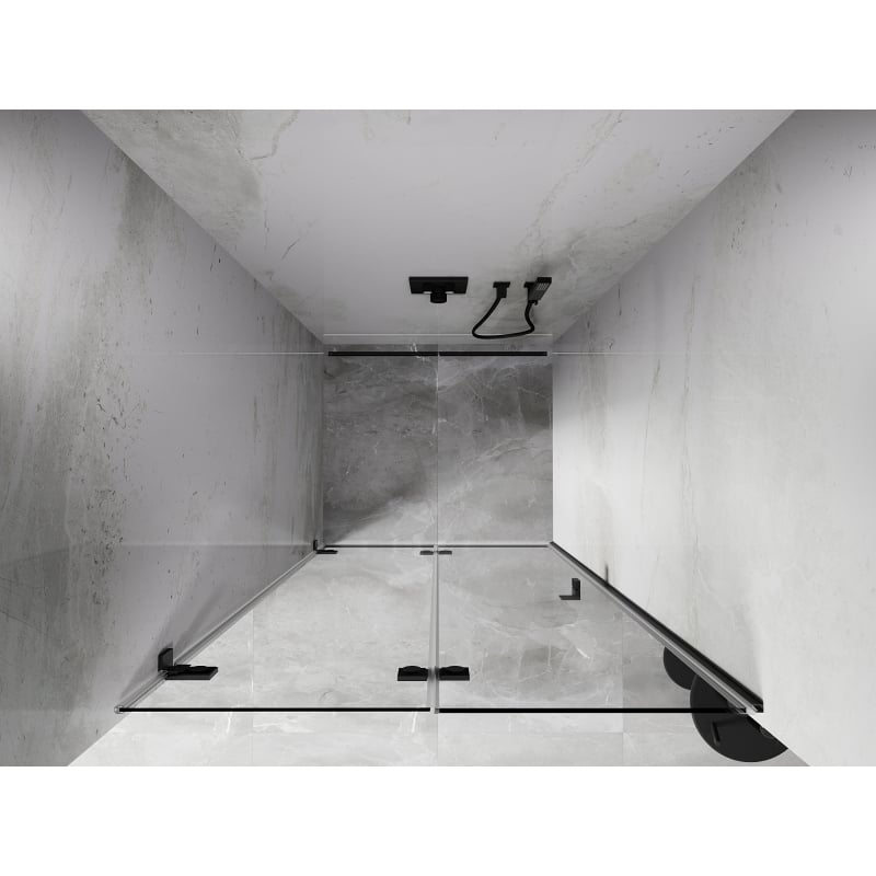 Mexen Lunar-F left folding shower door 60 cm, transparent, brushed gun gray - 836-060-000-66-00-L