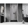 Mexen Lunar-F left folding shower door 60 cm, transparent, brushed gun gray - 836-060-000-66-00-L