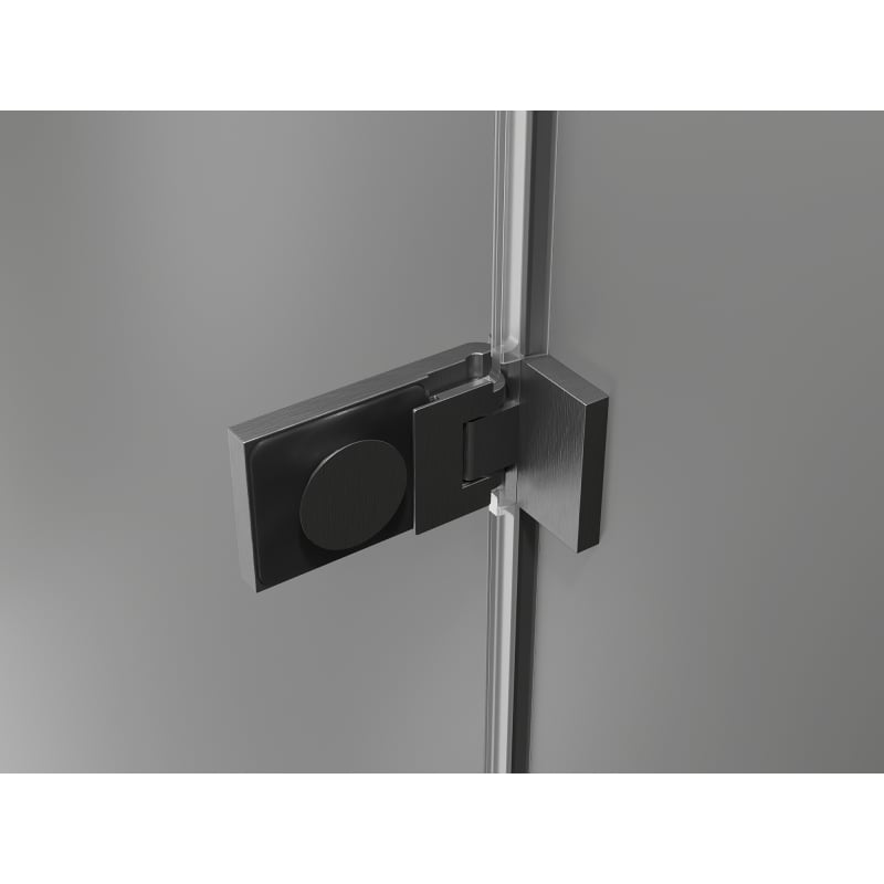Mexen Lunar-F left folding shower door 60 cm, transparent, brushed gun gray - 836-060-000-66-00-L