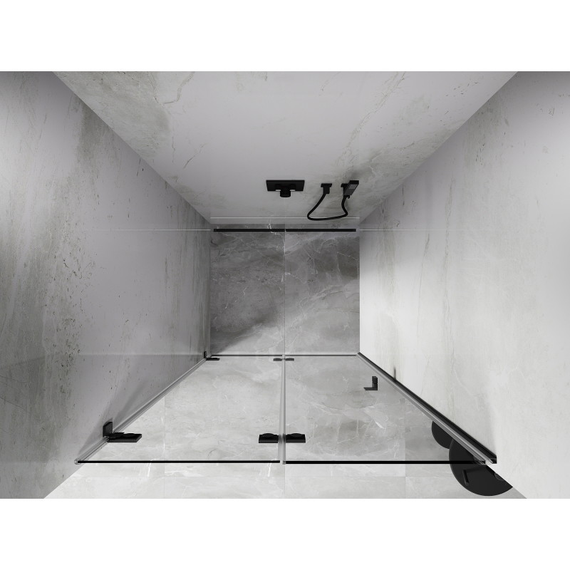Mexen Lunar-F left hinged shower door 85 cm, transparent, gun gray brushed - 836-085-000-66-00-L