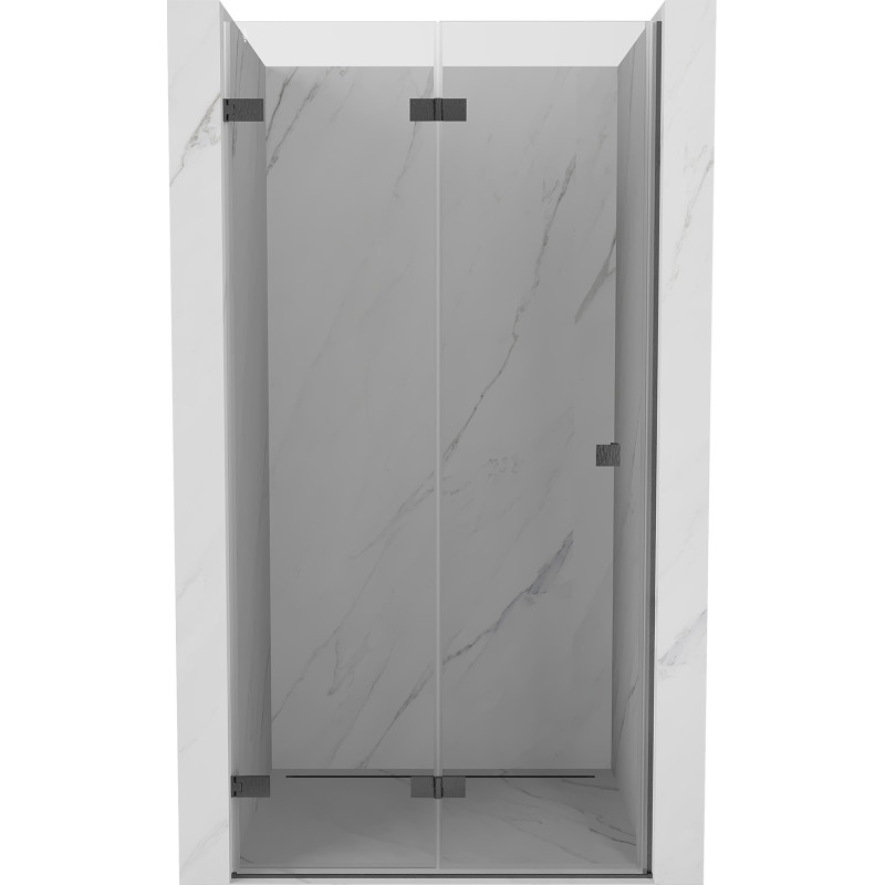 Mexen Lunar-F left hinged shower door 85 cm, transparent, gun gray brushed - 836-085-000-66-00-L