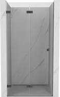 Mexen Lunar-F left hinged shower door 85 cm, transparent, gun gray brushed - 836-085-000-66-00-L