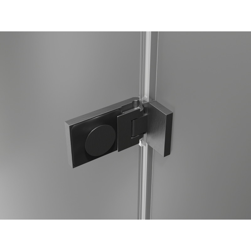 Mexen Lunar-F left hinged shower door 85 cm, transparent, gun gray brushed - 836-085-000-66-00-L