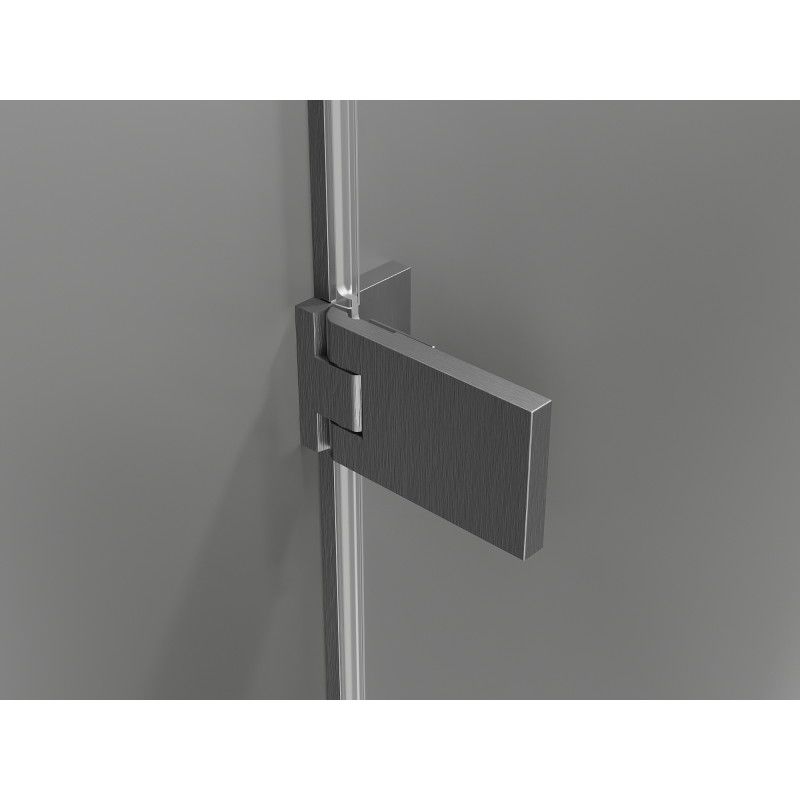 Mexen Lunar-F left hinged shower door 85 cm, transparent, gun gray brushed - 836-085-000-66-00-L