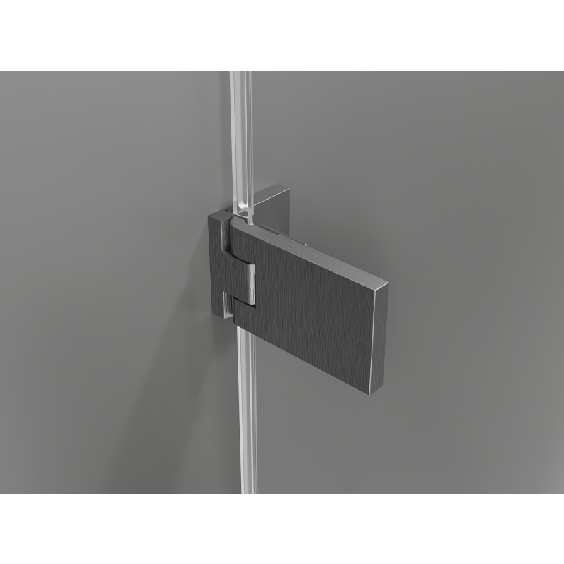 Mexen Lunar-F left hinged shower door 85 cm, transparent, gun gray brushed - 836-085-000-66-00-L