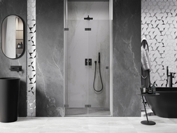 Mexen Lunar-F folding shower door left 60 cm, transparent, gun metal - 836-060-000-95-00-L