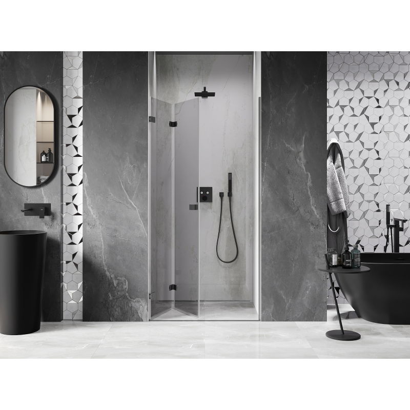 Mexen Lunar-F folding shower door left 75 cm, transparent, gun metal - 836-075-000-95-00-L