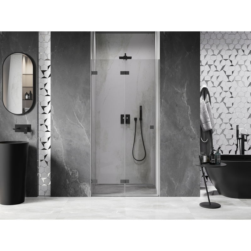 Mexen Lunar-F foldable shower door left 80 cm, transparent, gun metal - 836-080-000-95-00-L