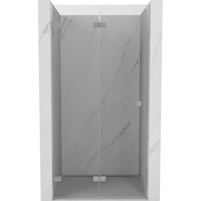 Mexen Lunar-F folding shower door left 60 cm, transparent, brushed nickel - 836-060-000-97-00-L