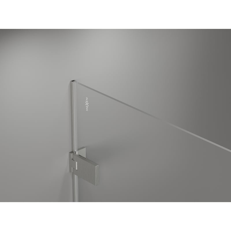 Mexen Lunar-F folding shower door left 90 cm, transparent, brushed nickel - 836-090-000-97-00-L