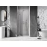 Mexen Lunar-F folding shower door left 95 cm, transparent, brushed nickel - 836-095-000-97-00-L