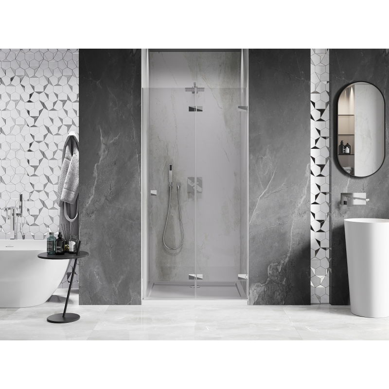 Mexen Lunar-F folding shower door right 65 cm, transparent, chrome - 836-065-000-01-00-P
