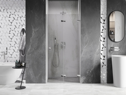 Mexen Lunar-F folding shower door right 75 cm, transparent, chrome - 836-075-000-01-00-P