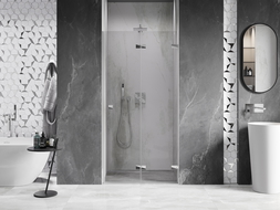 Mexen Lunar-F folding shower door right 80 cm, transparent, chrome - 836-080-000-01-00-P
