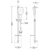 Mexen DQ22 sliding shower set, Black - 785224581-70