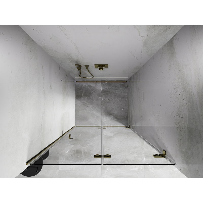 Mexen Lunar-F Foldable Shower Door Right 85 cm, Transparent, Gold - 836-085-000-50-00-P