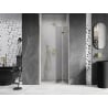Mexen Lunar-F folding shower door right 90 cm, transparent, gold - 836-090-000-50-00-P