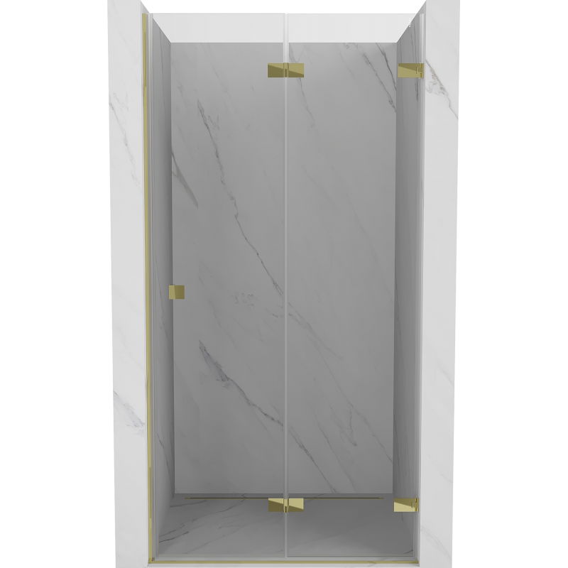 Mexen Lunar-F foldable shower door right 100 cm, transparent, gold - 836-100-000-50-00-P
