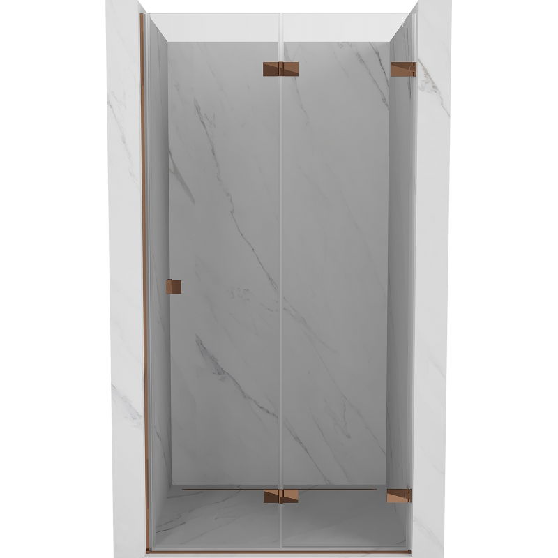 Mexen Lunar-F foldable shower door right 90 cm, transparent, rose gold - 836-090-000-60-00-P