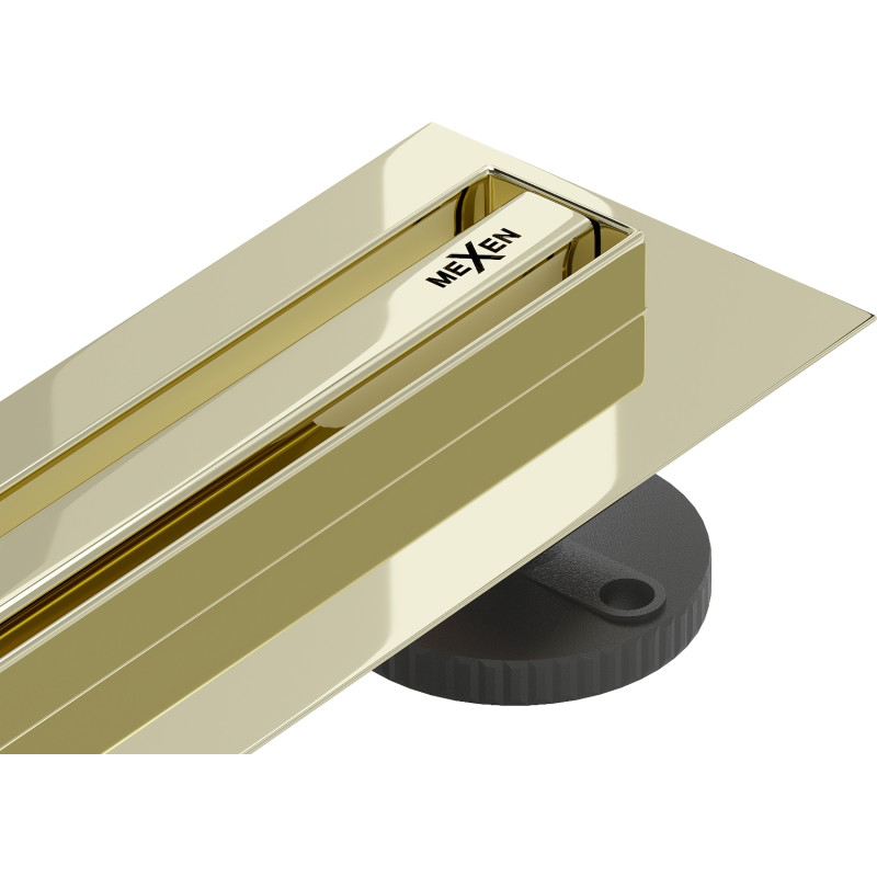Mexen Flat 360° Slim rotating linear drain 160 cm, gold - 1541160