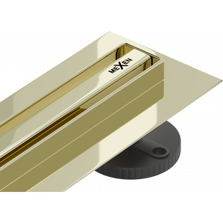Mexen Flat 360° Slim rotary linear drain 160 cm, gold - 1541160