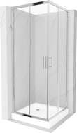 Mexen Rio square shower cubicle 70 x 70 cm, Transparent, Chrome + shower tray Rio, White - 860-070-070-01-00-4510
