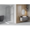 Mexen Rio square shower cubicle 70 x 70 cm, Transparent, Chrome + shower tray Rio, White - 860-070-070-01-00-4510