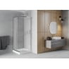 Mexen Rio square shower cabin 80 x 80 cm, frost, chrome + Rio shower tray, white - 860-080-080-01-30-4510