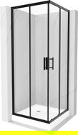 Mexen Rio square shower cubicle 70 x 70 cm, Transparent, Black + shower tray Rio, White - 860-070-070-70-00-4510