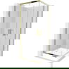 Mexen Rio square shower cubicle 70 x 70 cm, Transparent, Gold + shower tray Rio, White - 860-070-070-50-00-4510
