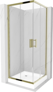 Mexen Rio square shower enclosure 70 x 70 cm, transparent, gold + tray, white - 860-070-070-50-00-4510