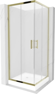 Mexen Rio square shower cabin 70 x 70 cm, frost, gold + tray, white - 860-070-070-50-30-4510