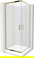 Mexen Rio square shower cubicle 70 x 70 cm, Frosted, Gold + shower tray Rio, White - 860-070-070-50-30-4510