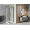 Mexen Rio square shower cabin 70 x 70 cm, frost, gold + shower base, white - 860-070-070-50-30-4510