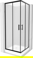 Mexen Rio square shower cabin 70 x 70 cm, frost, black + Rio tray, white - 860-070-070-70-30-4510